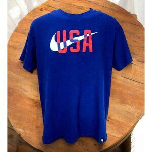 Nike USA Mens Big Swoosh T-Shirt Large Blue